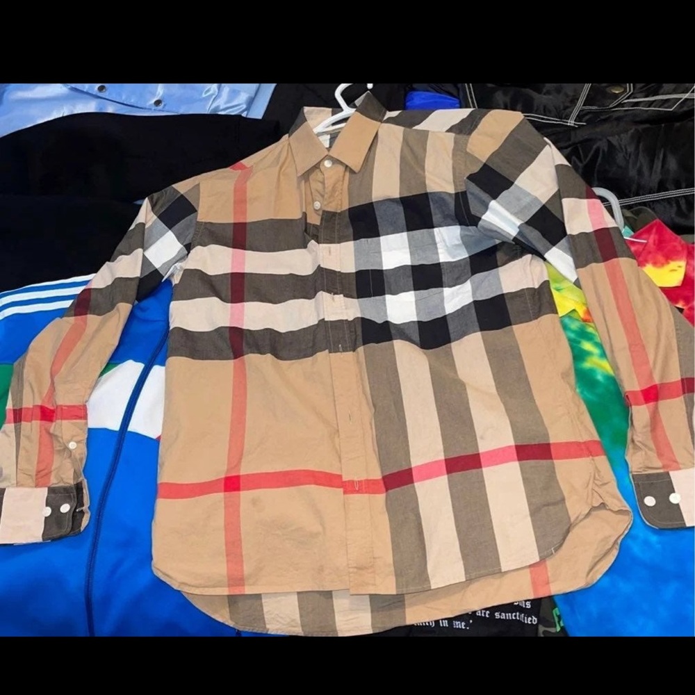 Burberry Men Somerton Check Shirt Size Large